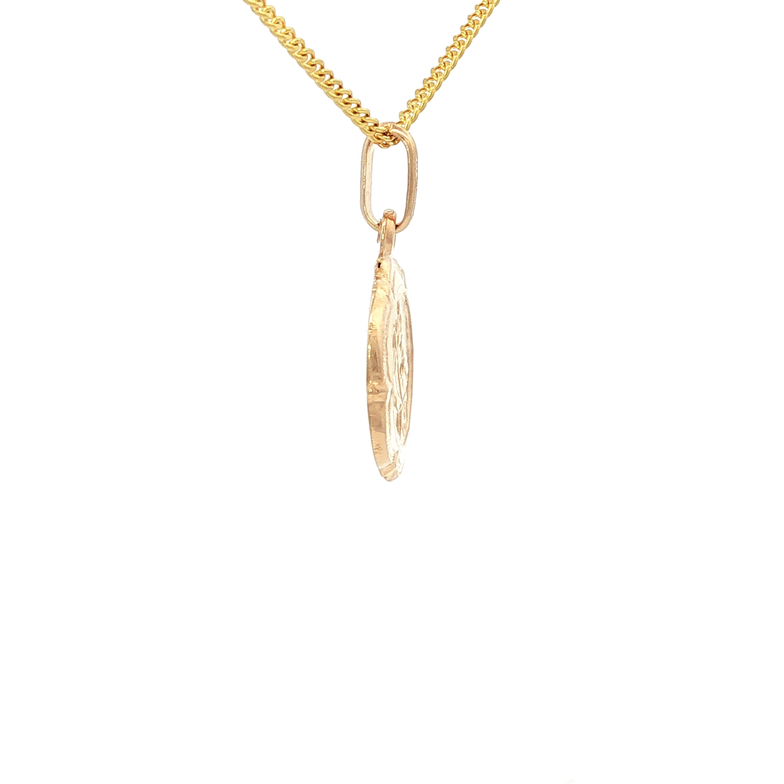 St. Christopher Medal Scallop Edge Pendant