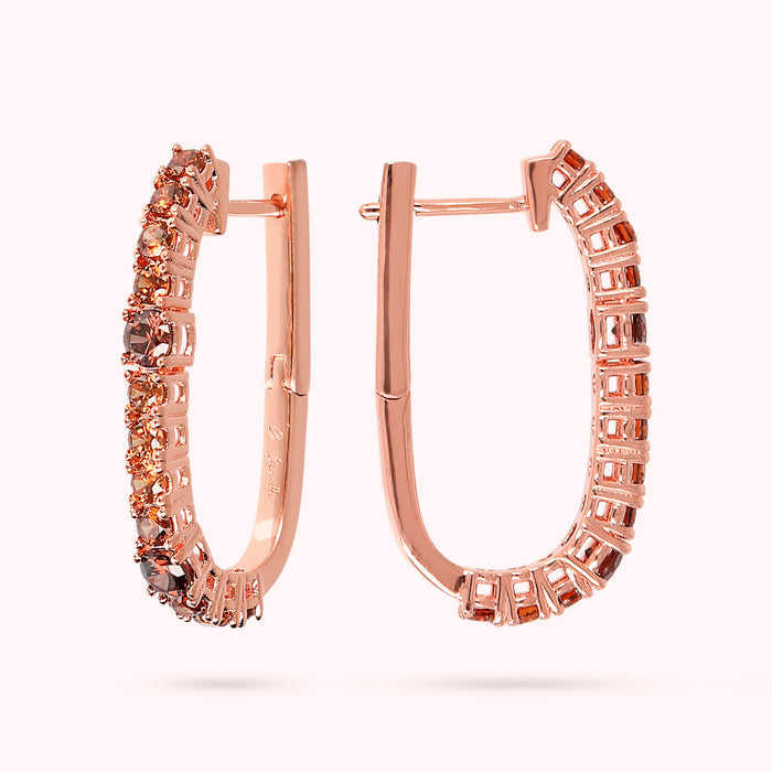 Bronzallure Miss Bronzallure Brown Cubic Zirconia Huggie Earrings