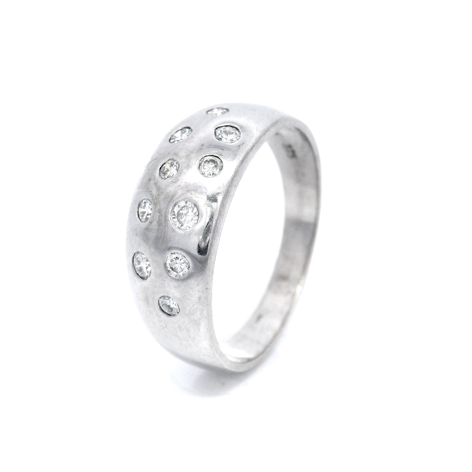 Pressure Set Diamond Slave Ring in White Gold