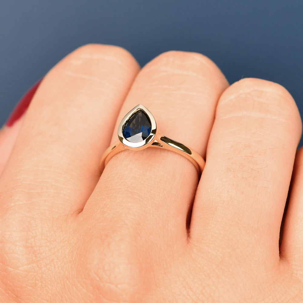 Adelia Pear Blue Ring