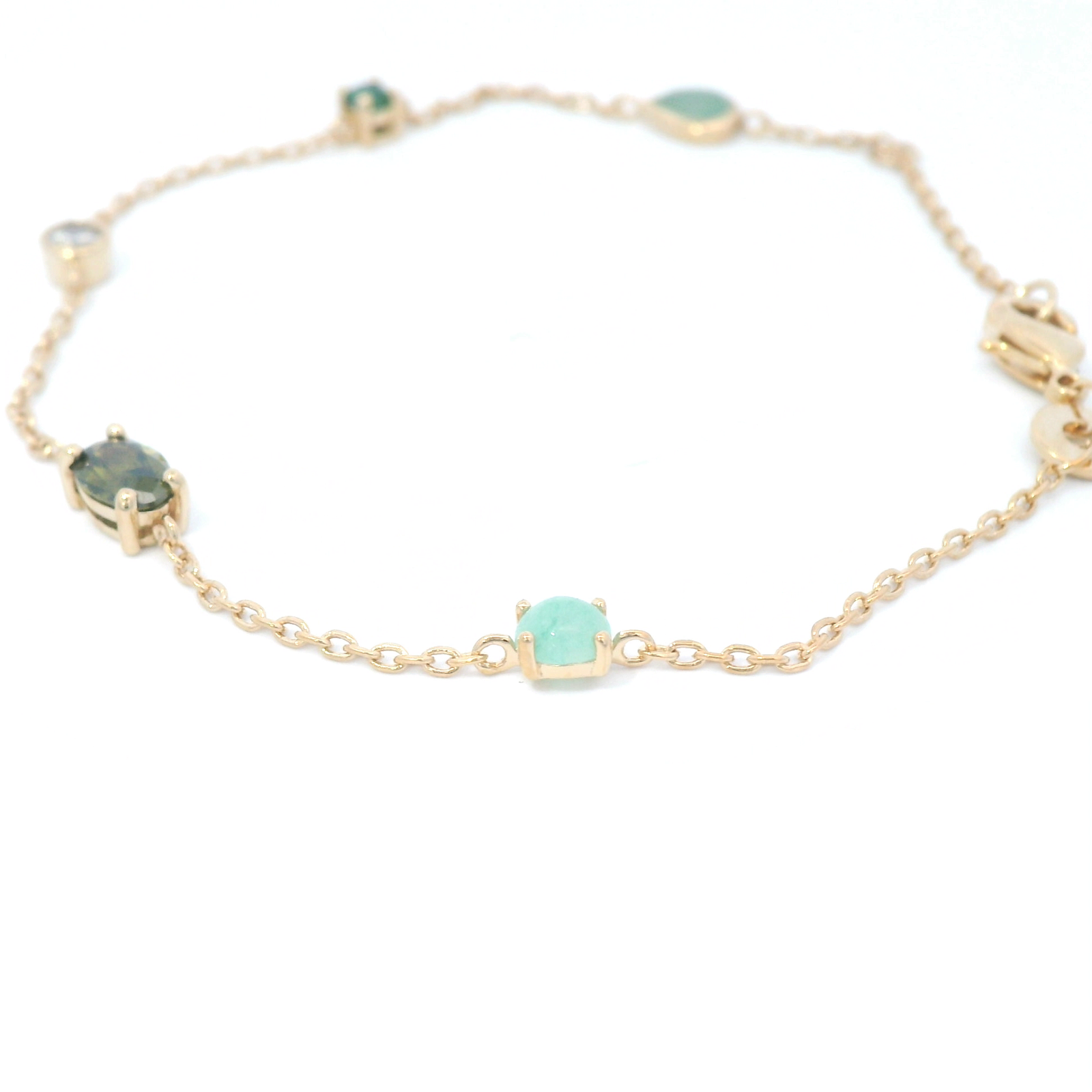 Multi Shape/Colour Bracelet In Yellow Gold