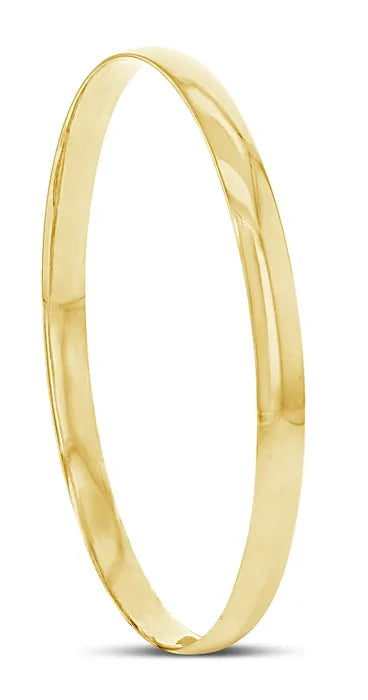 9 Carat Yellow Gold Solid 6Mm X 65Mm Light Weight Bangle
