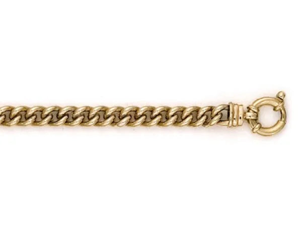 9CT Yellow Gold Silver Filled Curb Chain Bracelet