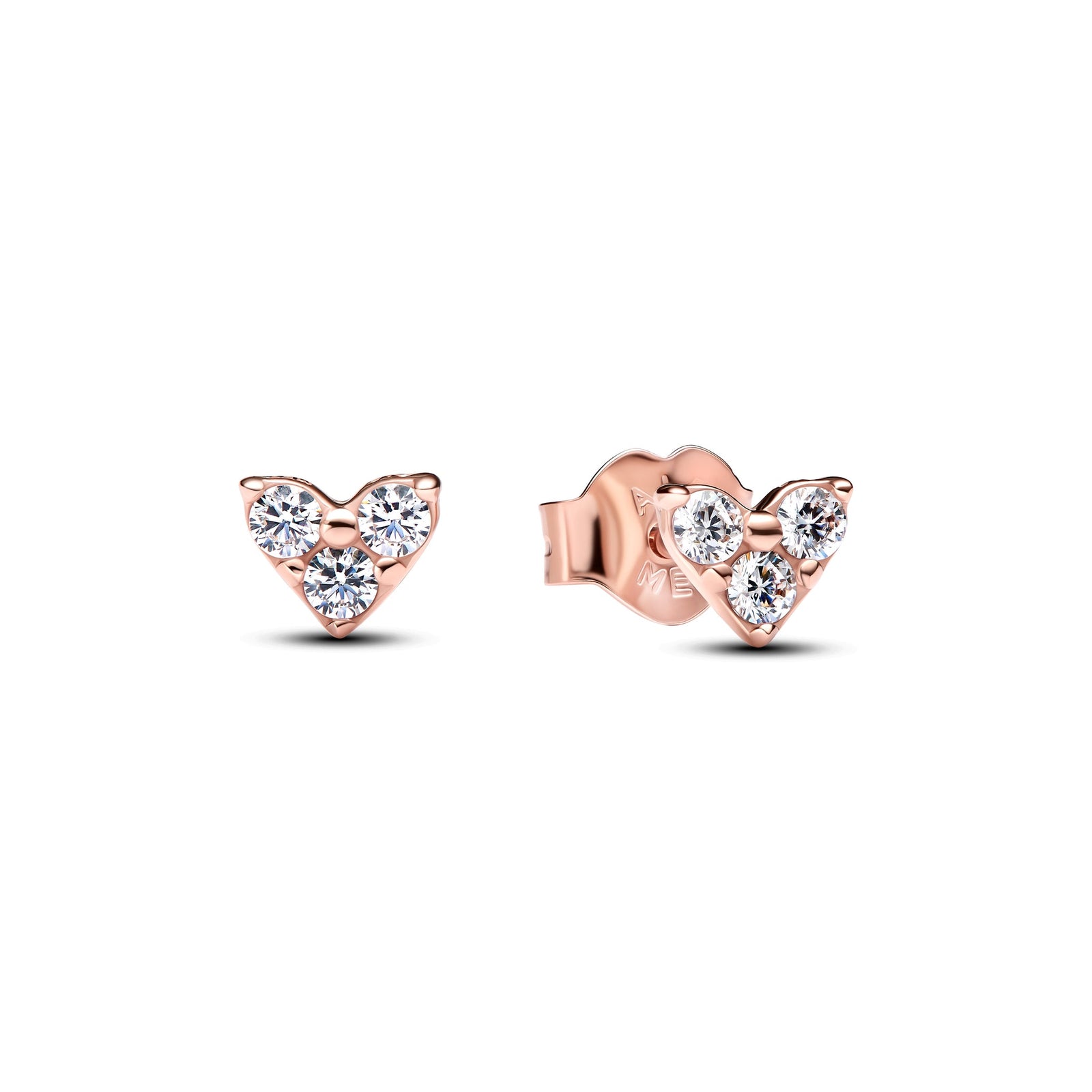 Pandora Triple Stone Heart Stud Earrings