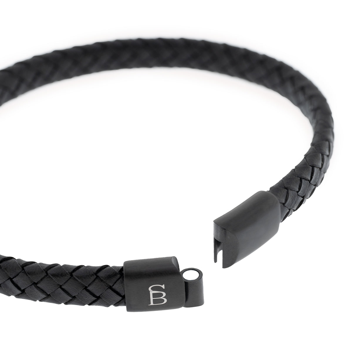 Steel & Barnett Black Edition Riley Black Leather Bracelet