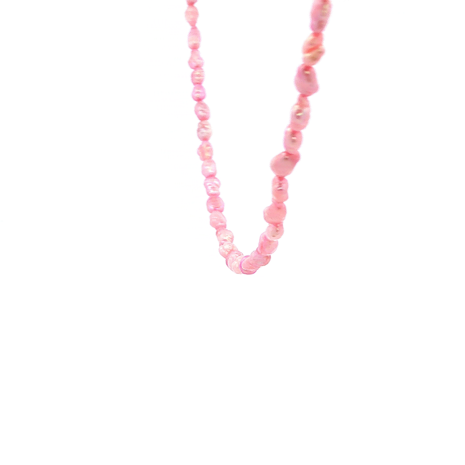 Freshwater Rice Pink Pearl Strand with Silver Plated Filigree Catch
