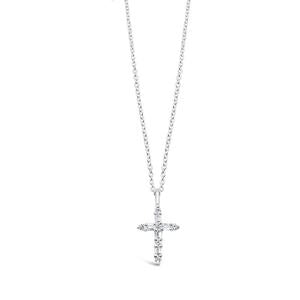 Sterling Silver Cubic Zirconia Cross Necklace