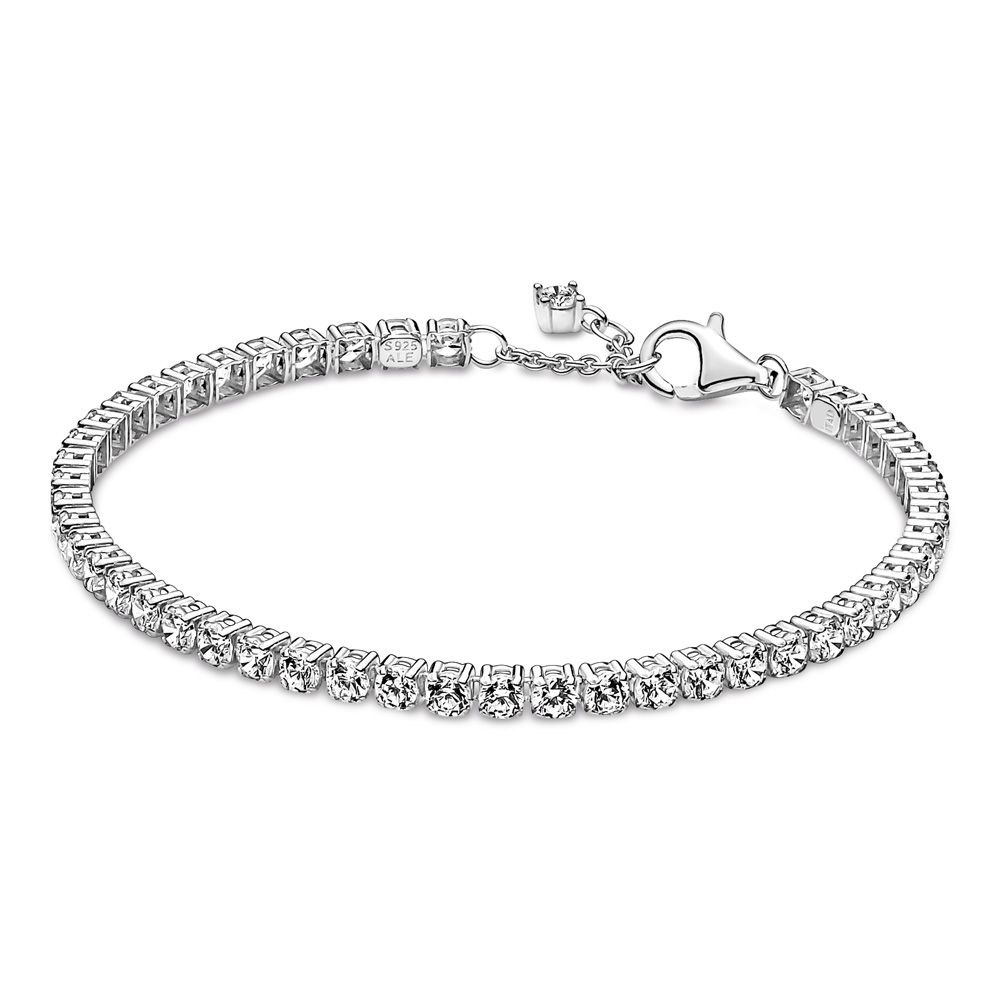 Sterling silver bracelet with clear cubic zirconia