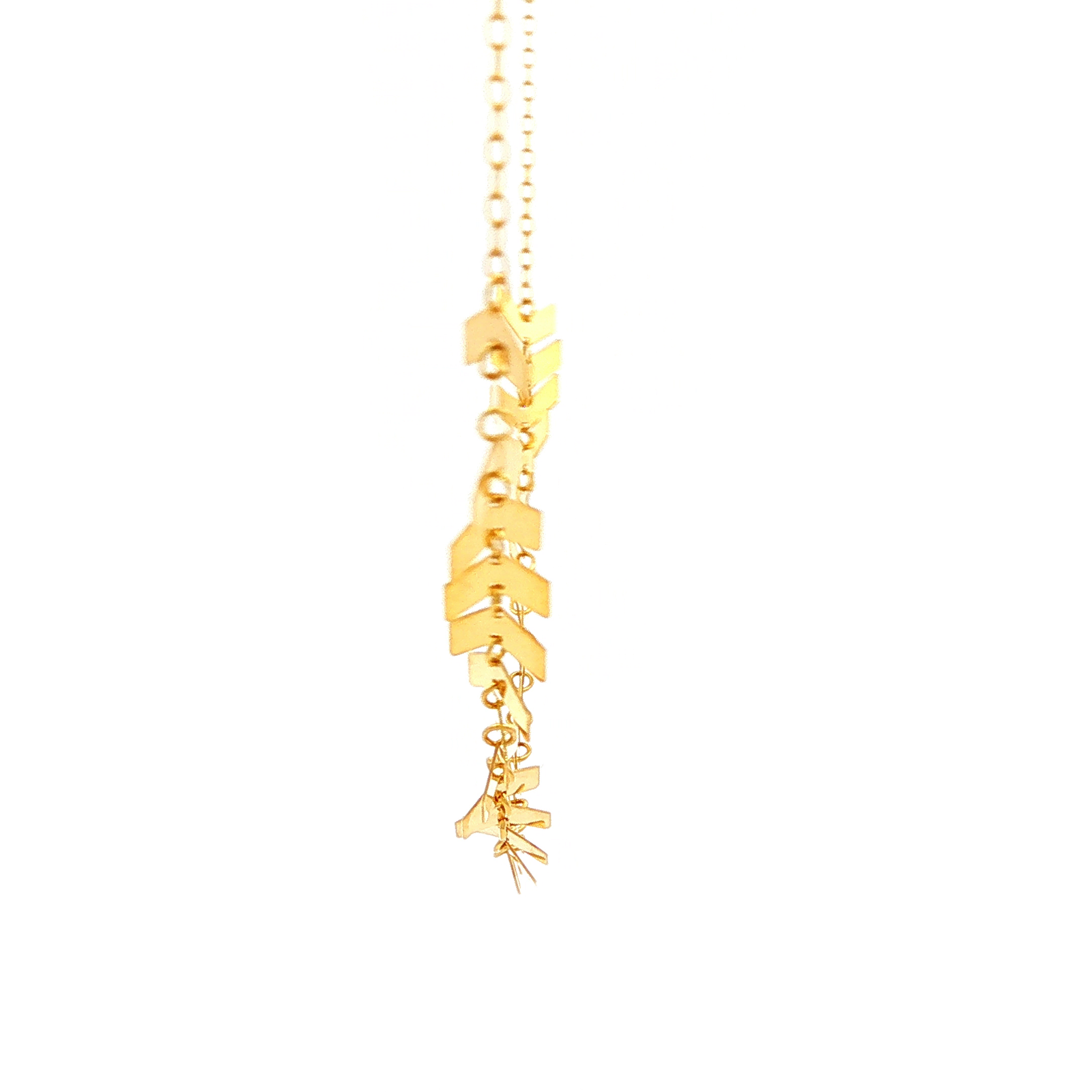 Open Trace Link Fancy Necklace With Flat Arrow Shaped Pendants
