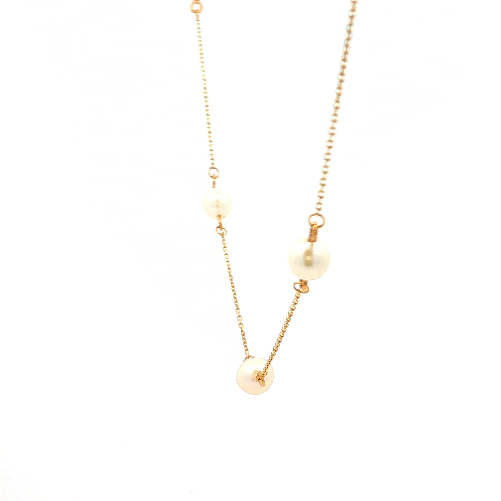 5 Pearl Necklet in Yellow Gold
