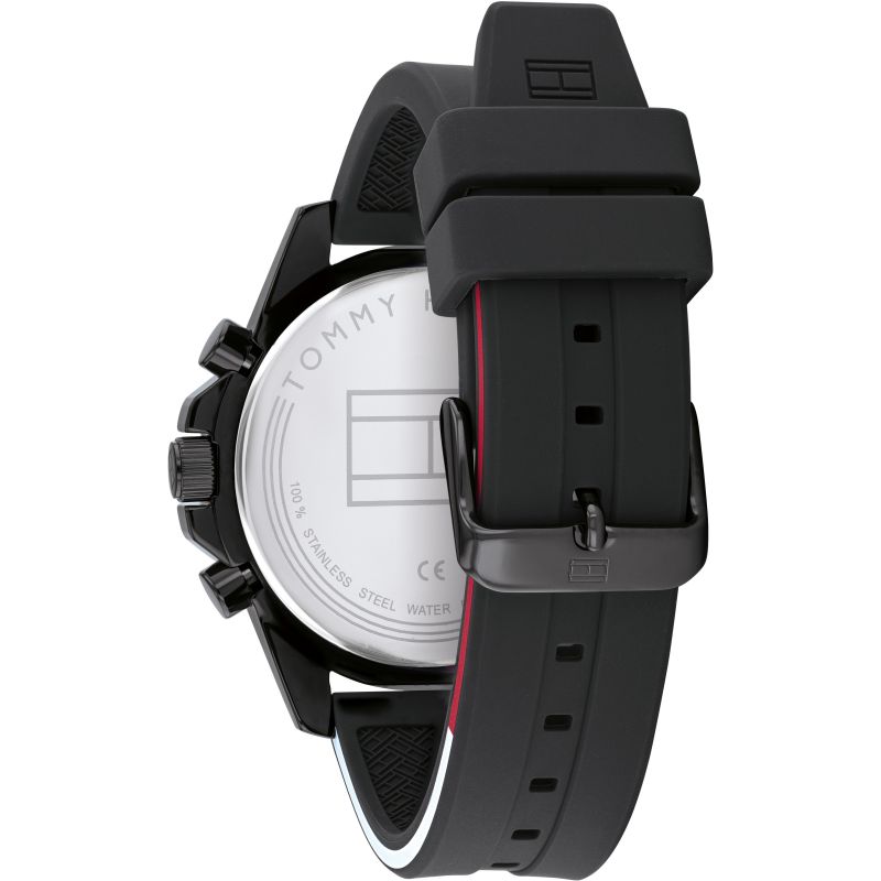 Tommy Hilfiger 'Mason' Collection Multi-Function Sport Watch with Black Silicone Strap.