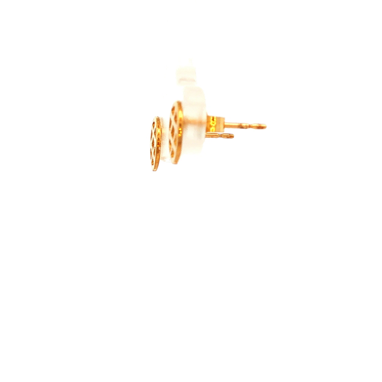Circle Stud Earrings in Yellow Gold