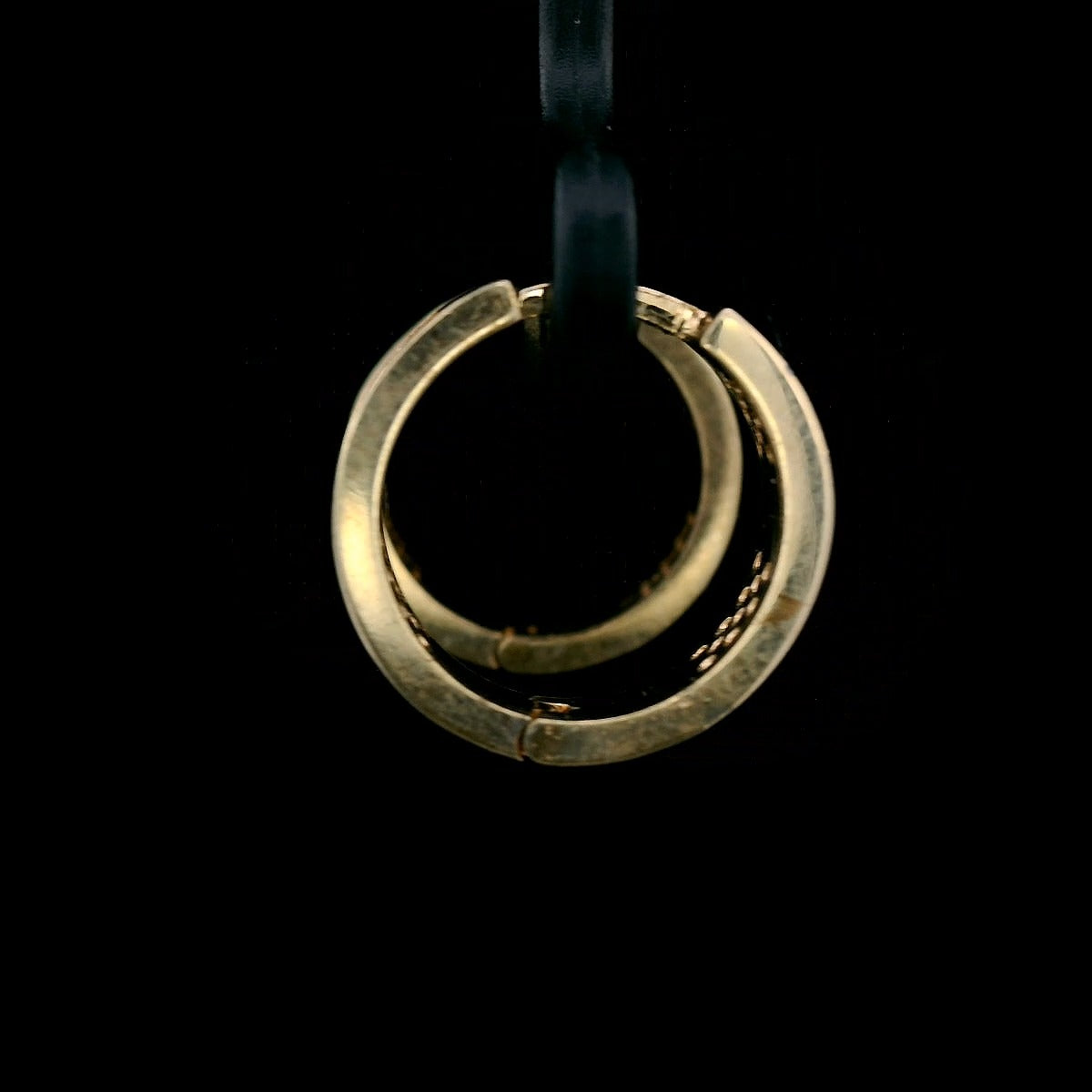 9ct Yellow Gold Cubic Zirconia Screw Detail Huggie