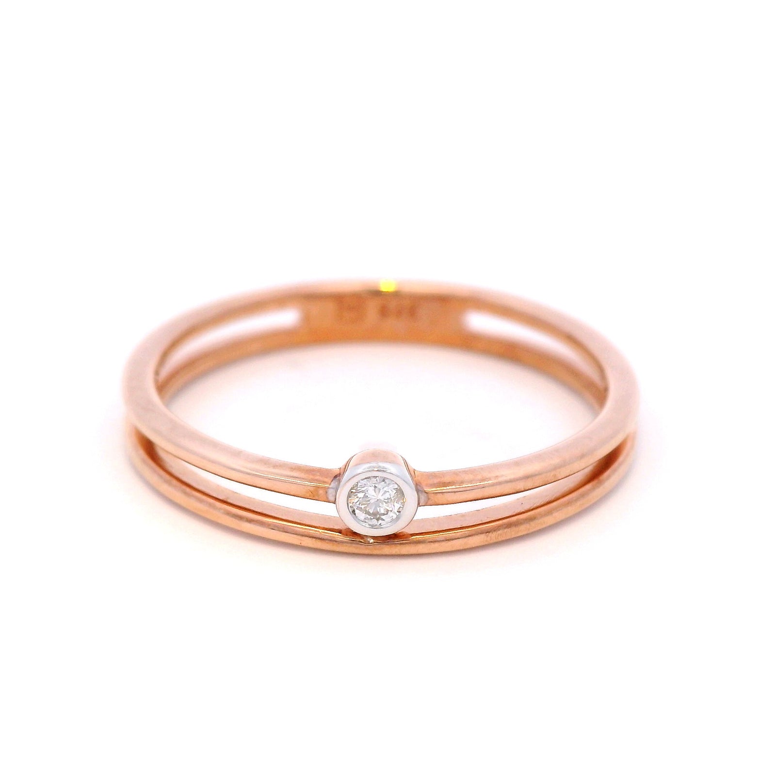 Round Diamond Ring in 9 Carat Rose Gold