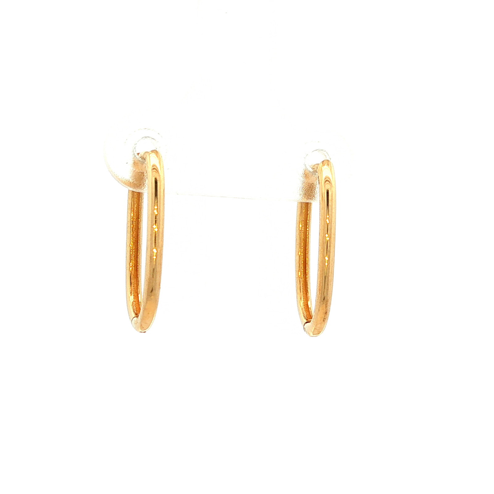 Classic Oblong Huggie in Yellow Gold