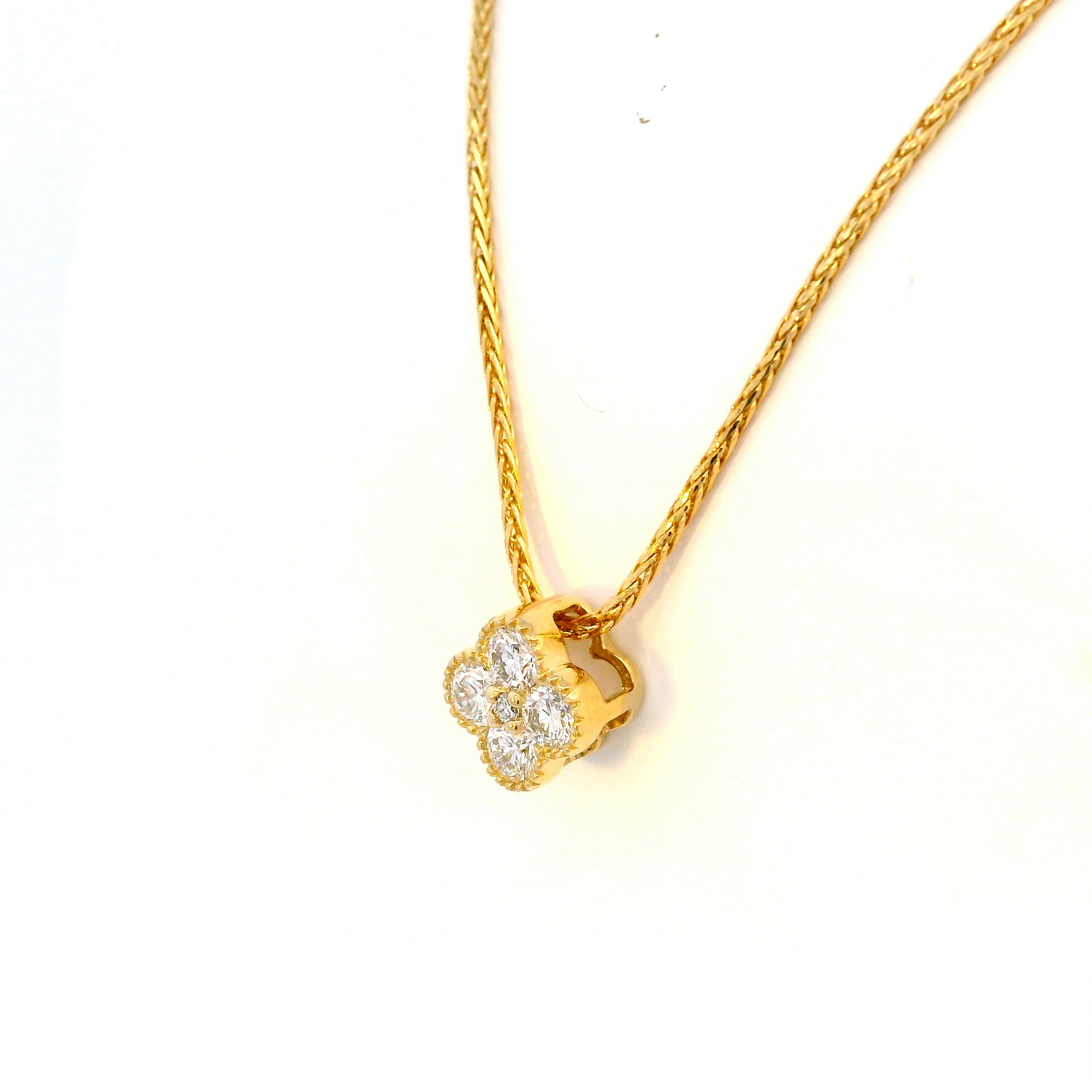 Diamond Set Flower Pendant