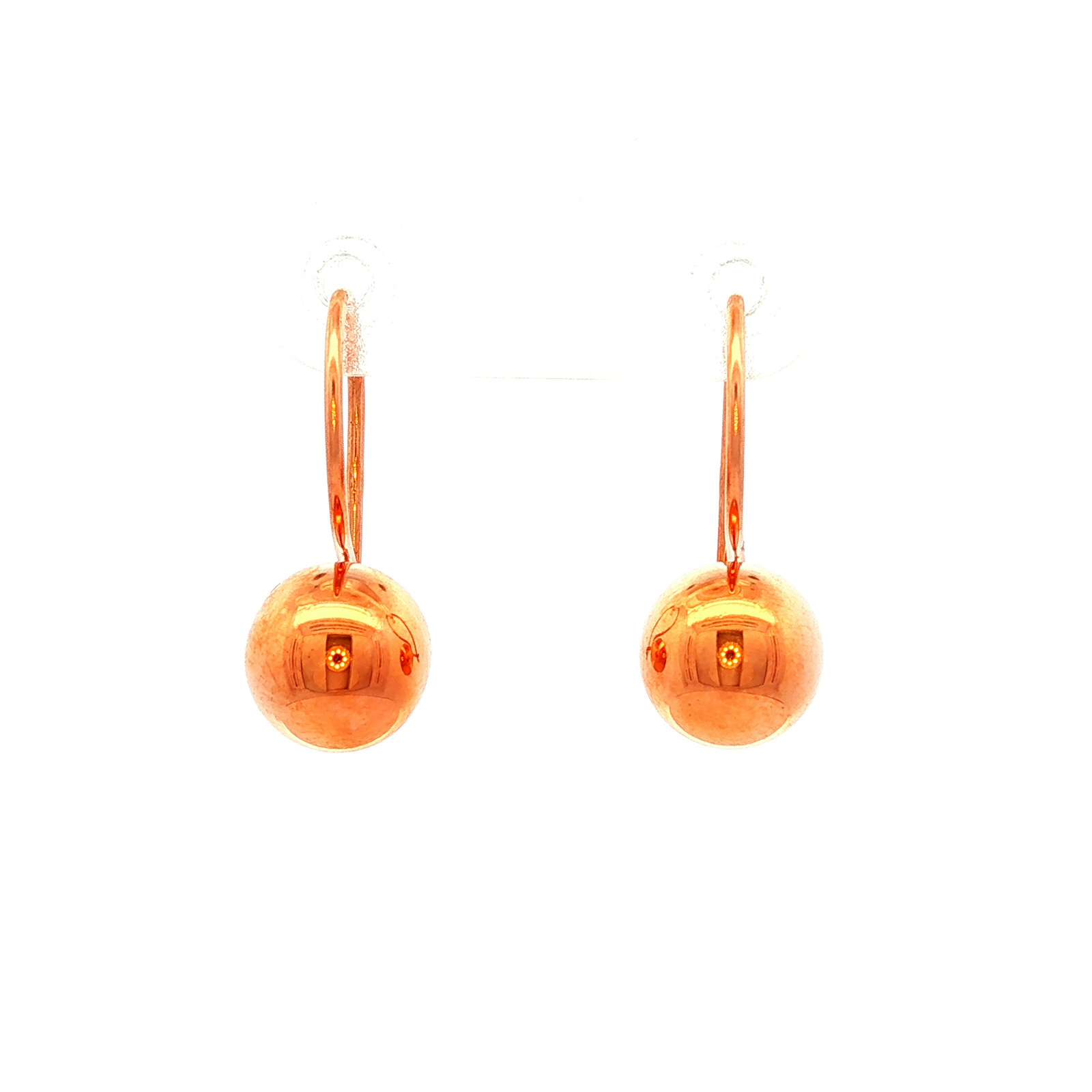 Euro Ball Earings in Rose Gold