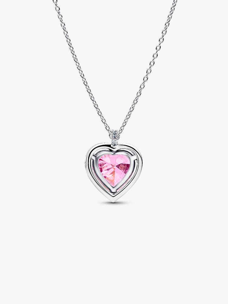 Pandora Pink Halo Heart Collier Necklace