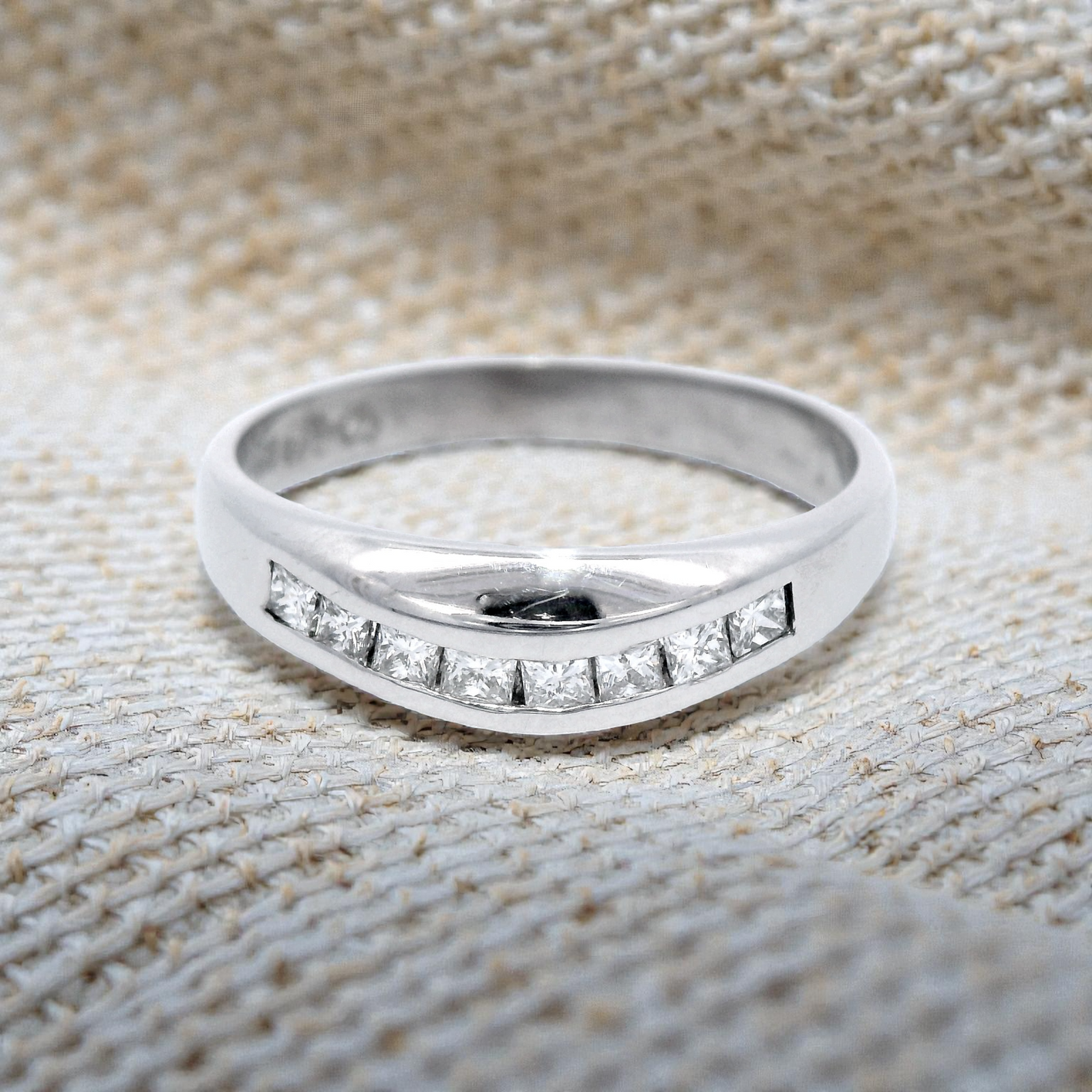 Princess Cut Diamond Set Ring in White Gold