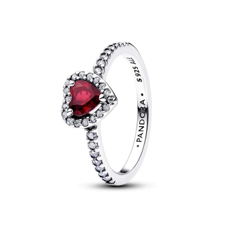 Pandora Elevated Fuchsia Rose Heart Ring