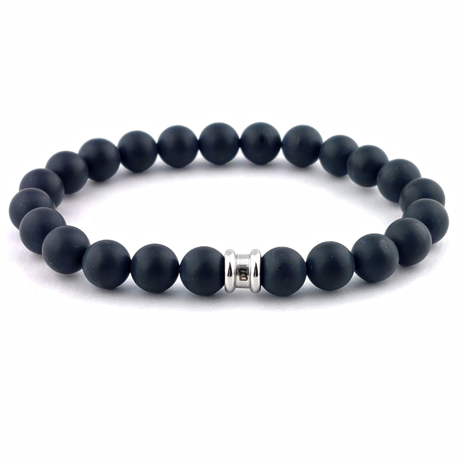 Steel & Barnett Stones Basic - Black -8mm Grounding Matte Stone Bracelet