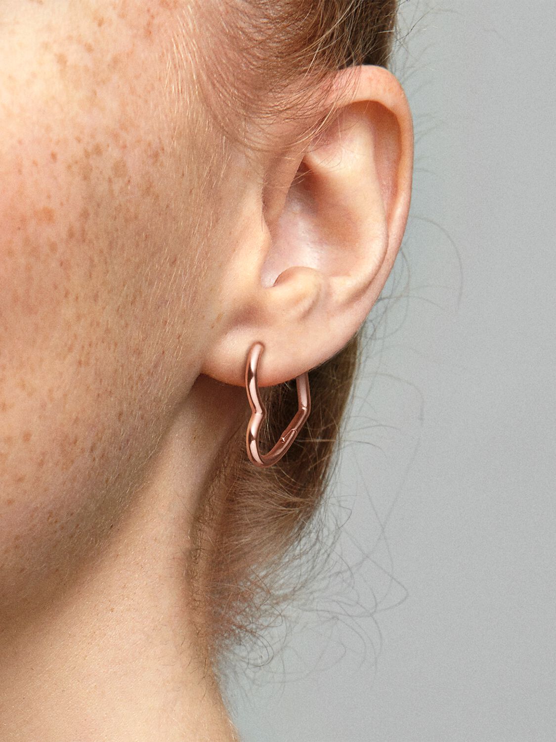 Pandora Asymmetrical Heart Hoop Earrings