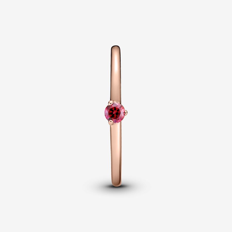 Pandora Rose Solitaire Ring w Red CZ