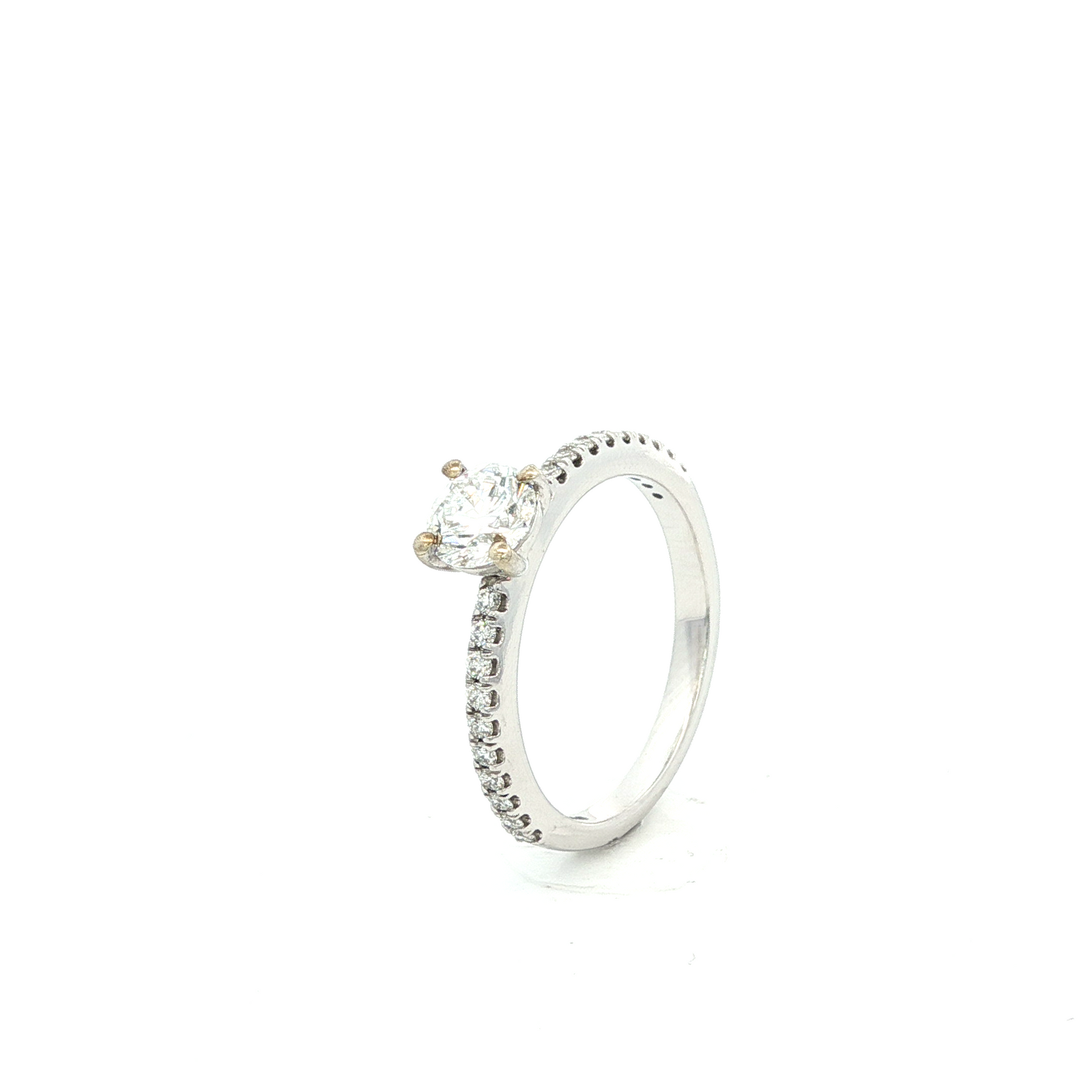 Diamond Solitaire Engagement Ring in White Gold