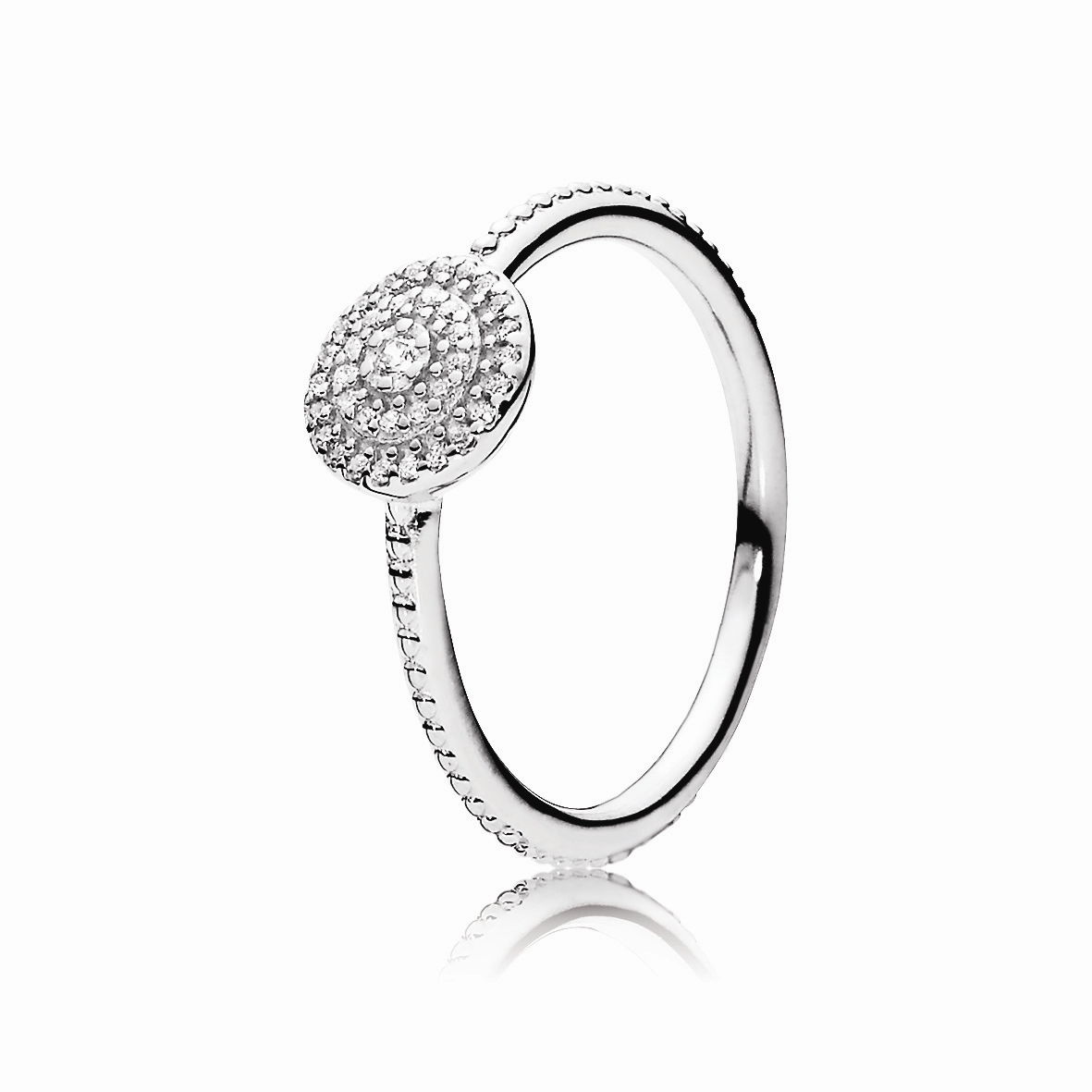 Radiant Elegance Silver feature Ring w CZ