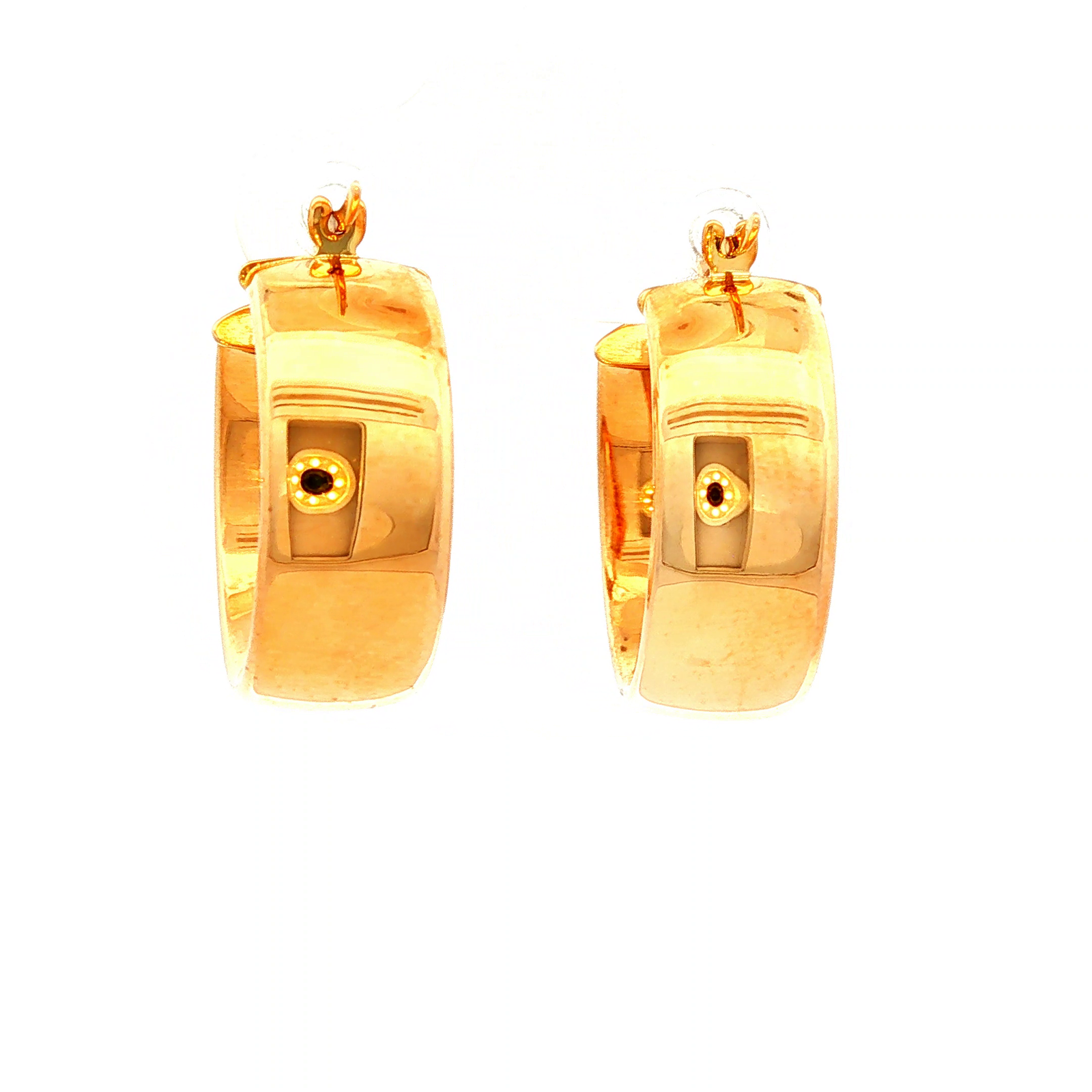 Plain Hoop Earrings in Yellow Gold