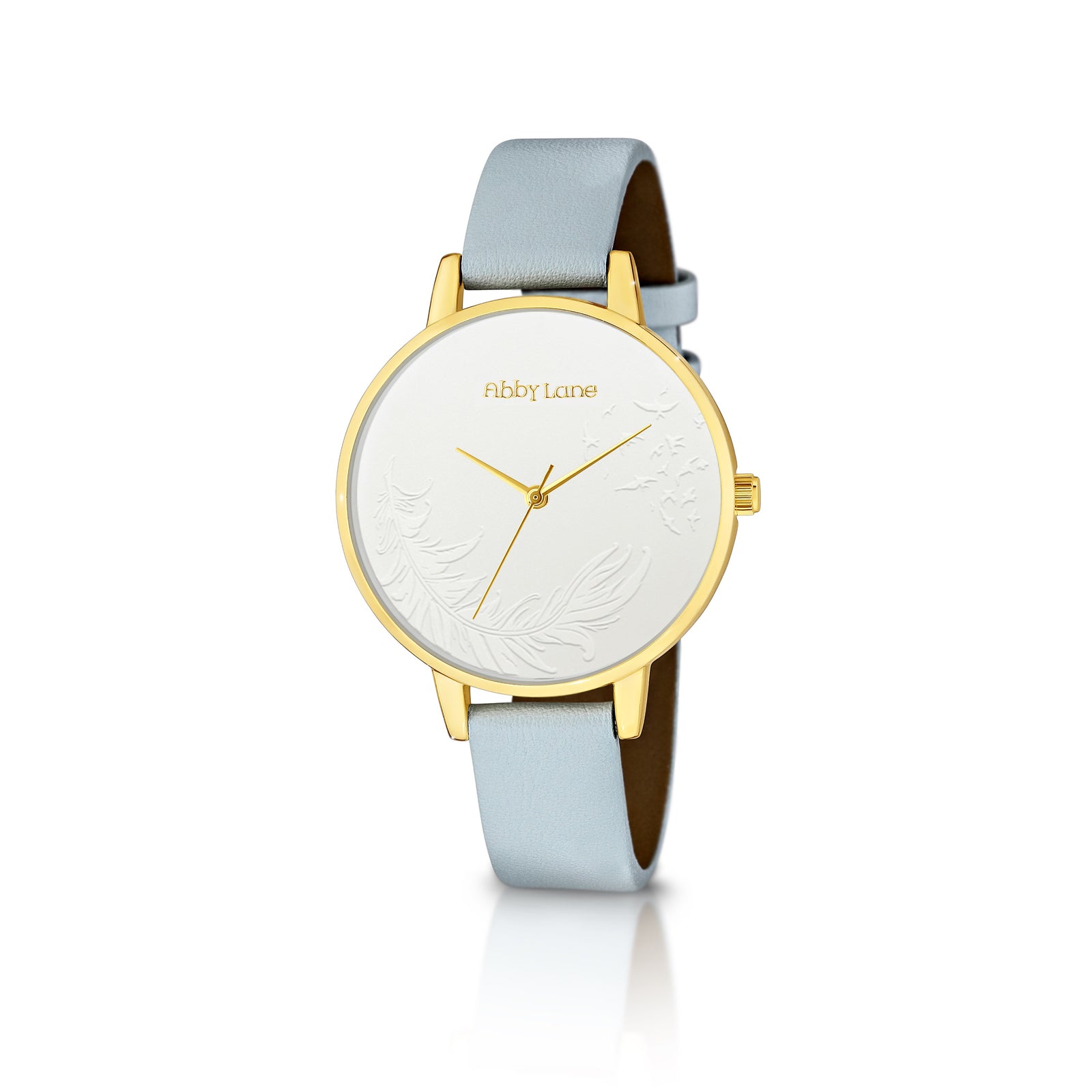 Abby Lane 'Emma' Collection Ladies Watch Goldtone Case and White Embossed Dial
