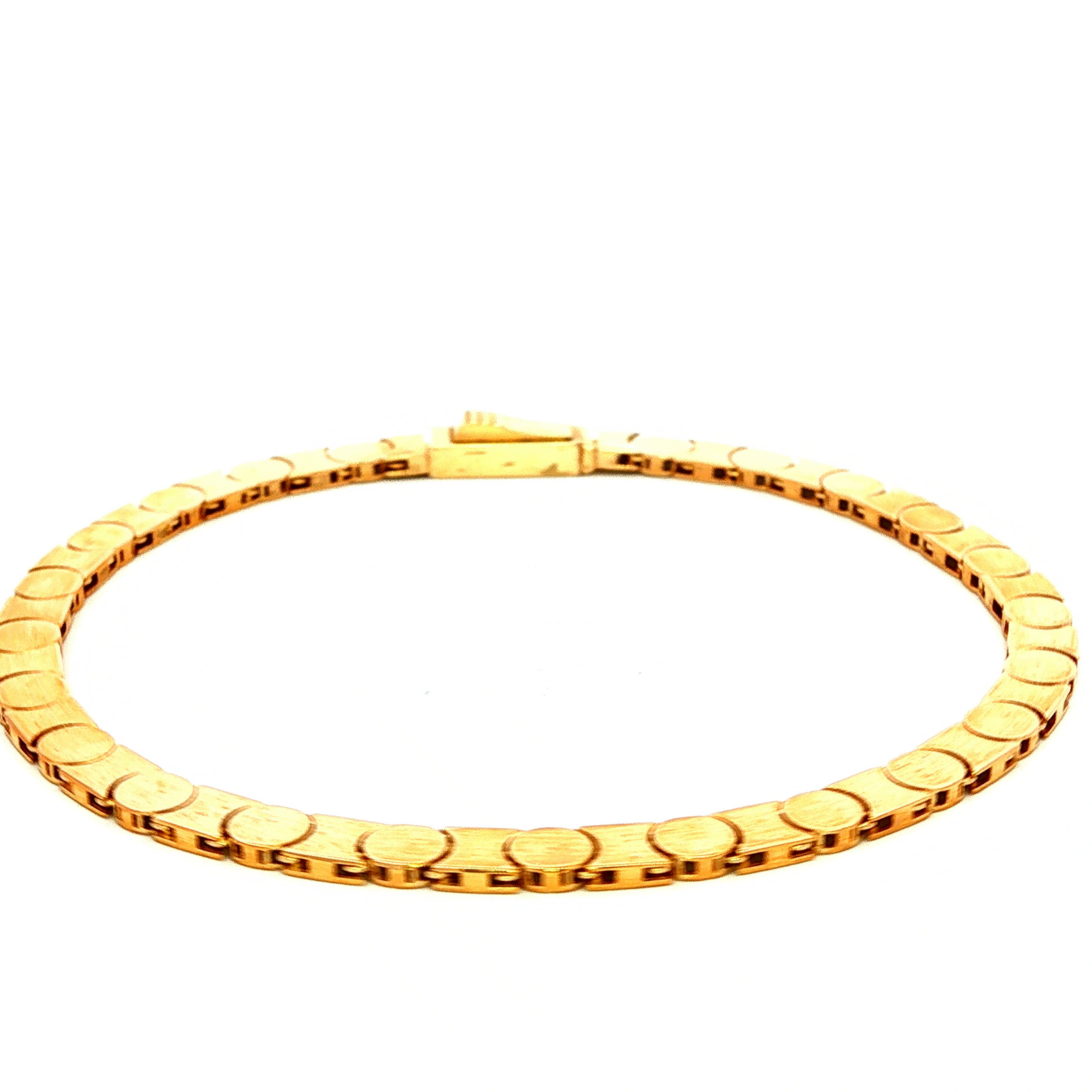 Flat Bar Link Bracelet in Yellow Gold