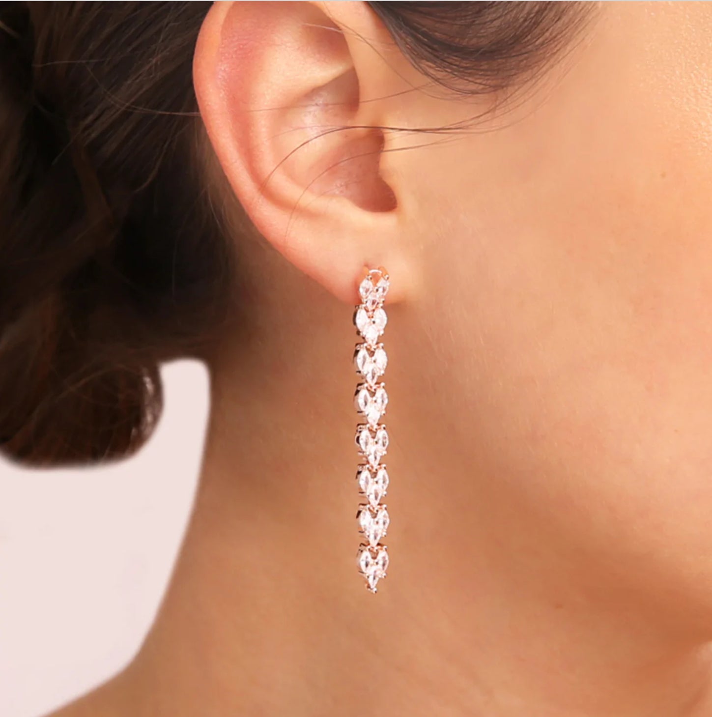 Bronzallure Alitissima Cubic Zirconia Long Pendant Earrings