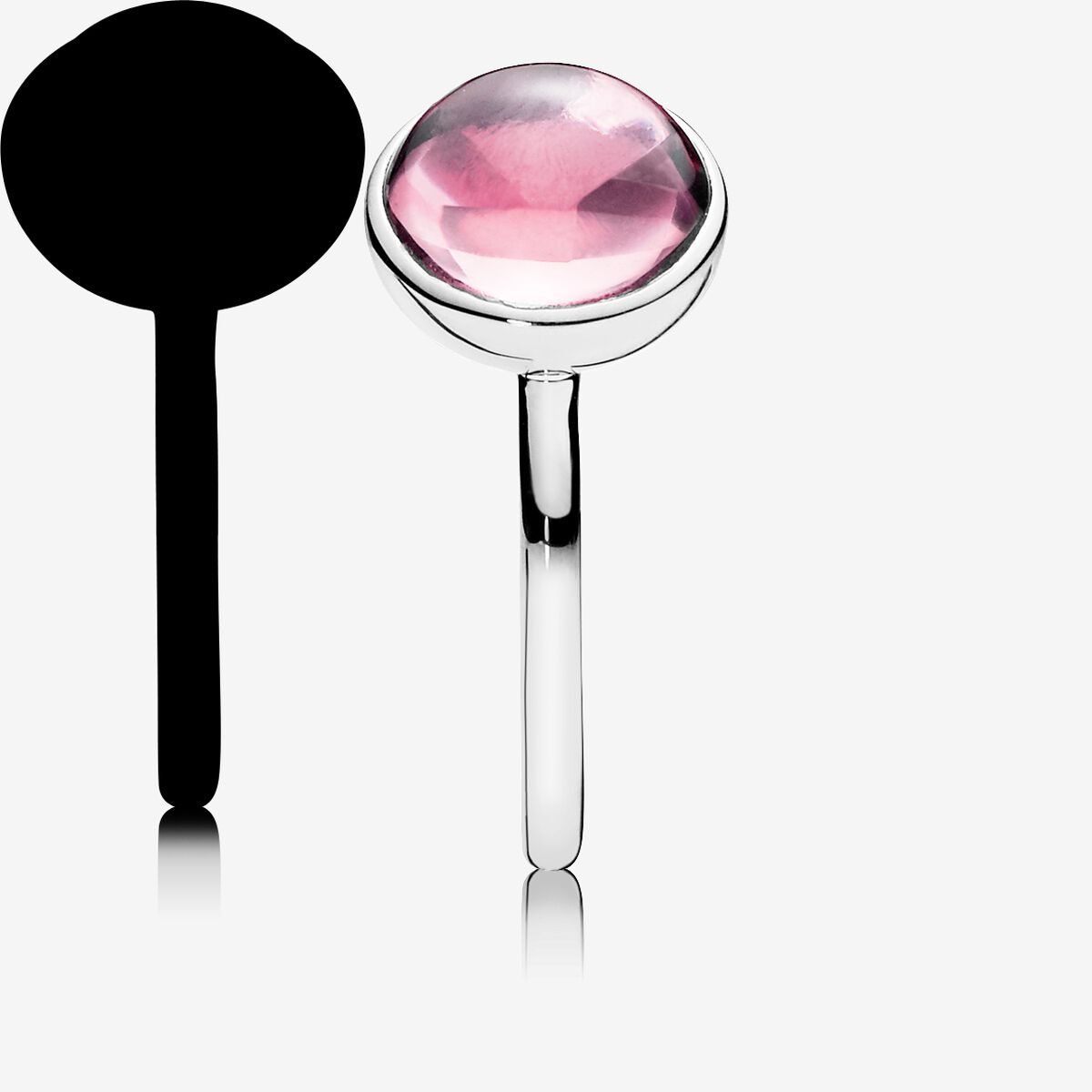 Silver Ring with Pink Cubic Zirconia