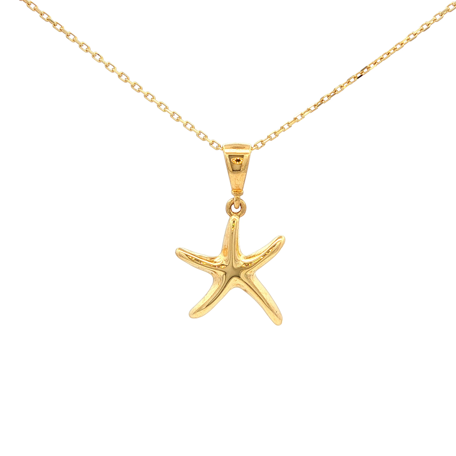 Starfish Charm Necklace in Yellow Gold