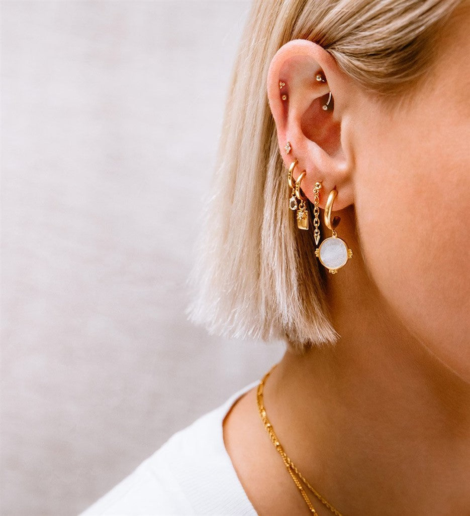 Kirstin Ash 18ct Gold Plated Guiding Star Hoops Set