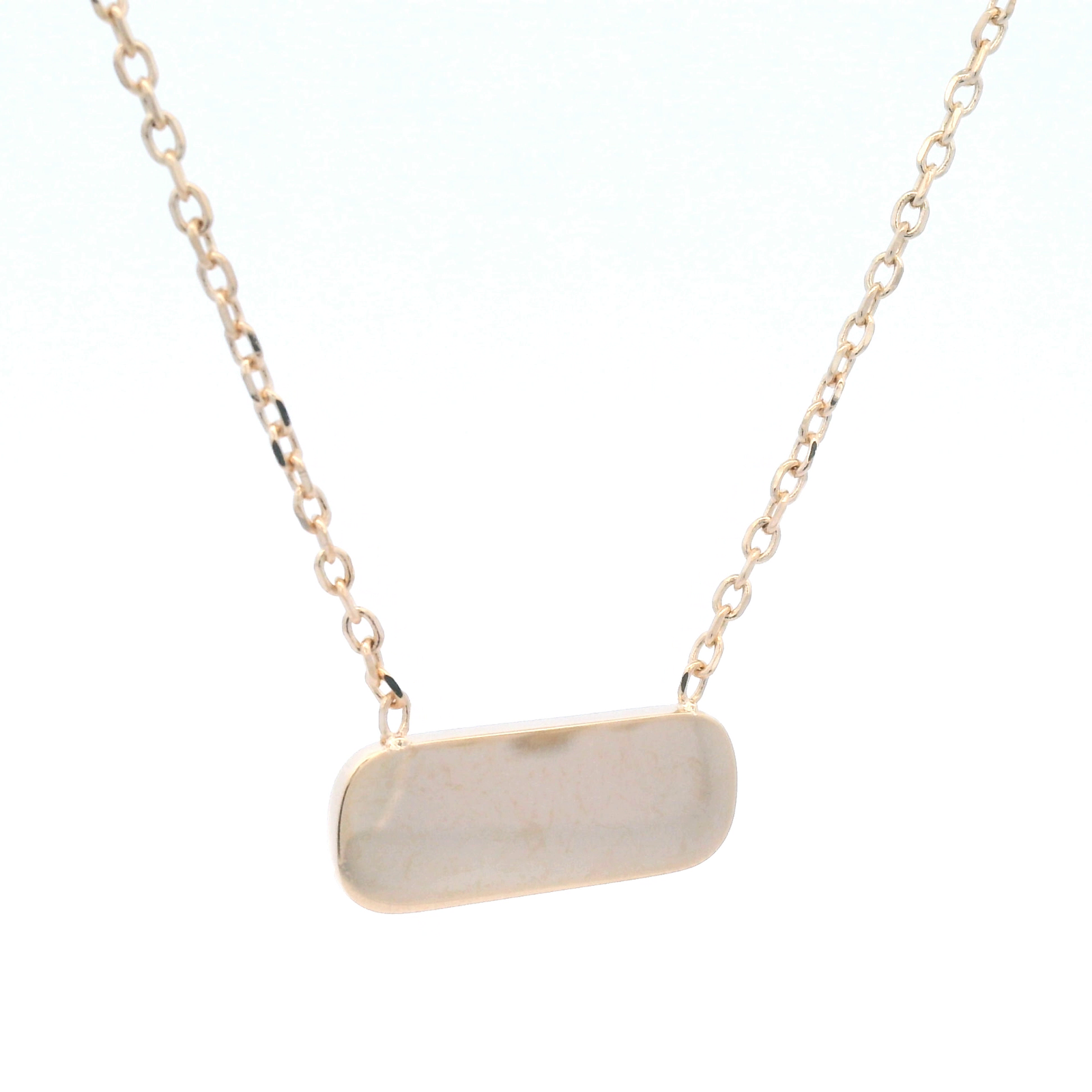 Yellow Gold Plated Alloy Rectangle Necklet