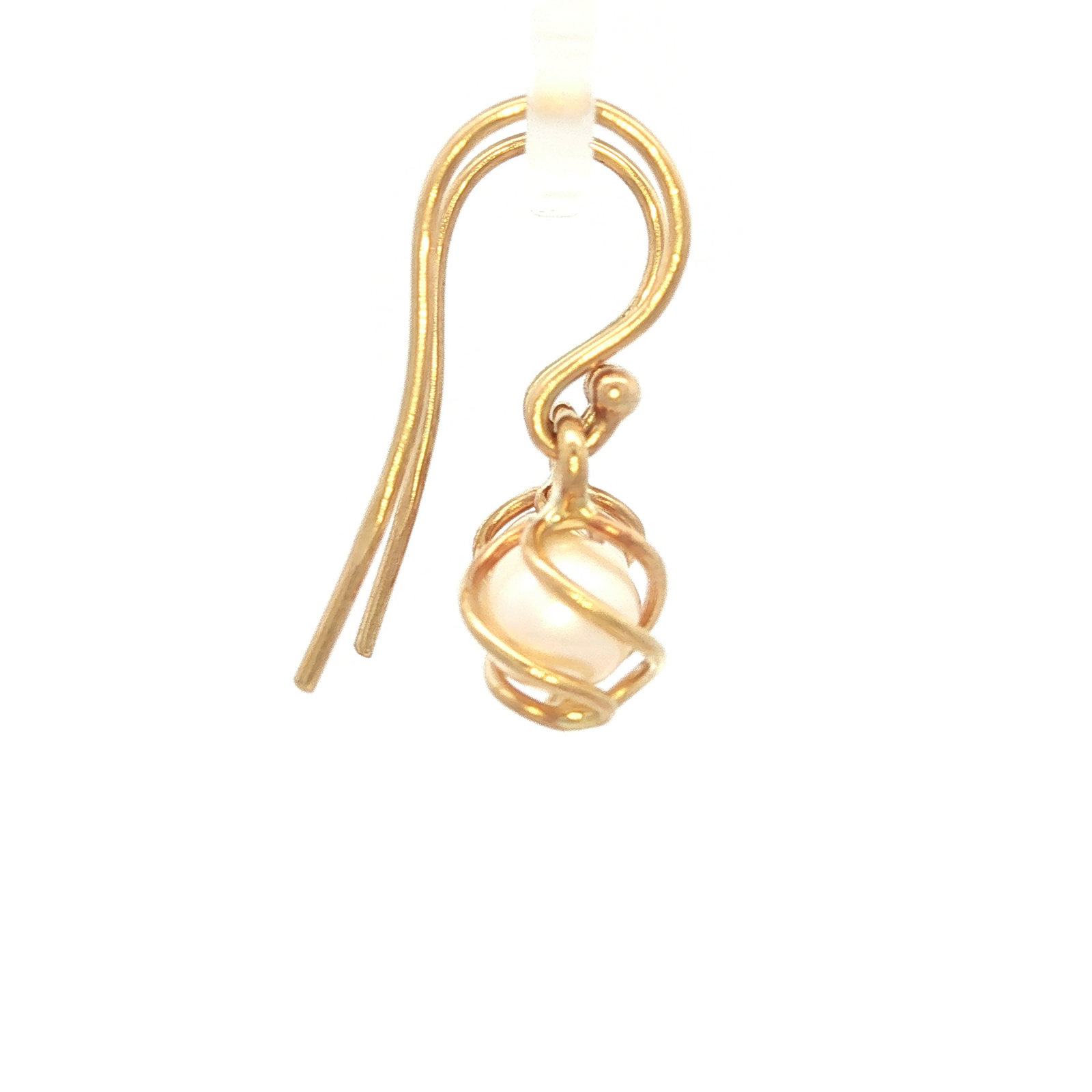 Caged Pearl Sheppards Hook Earring