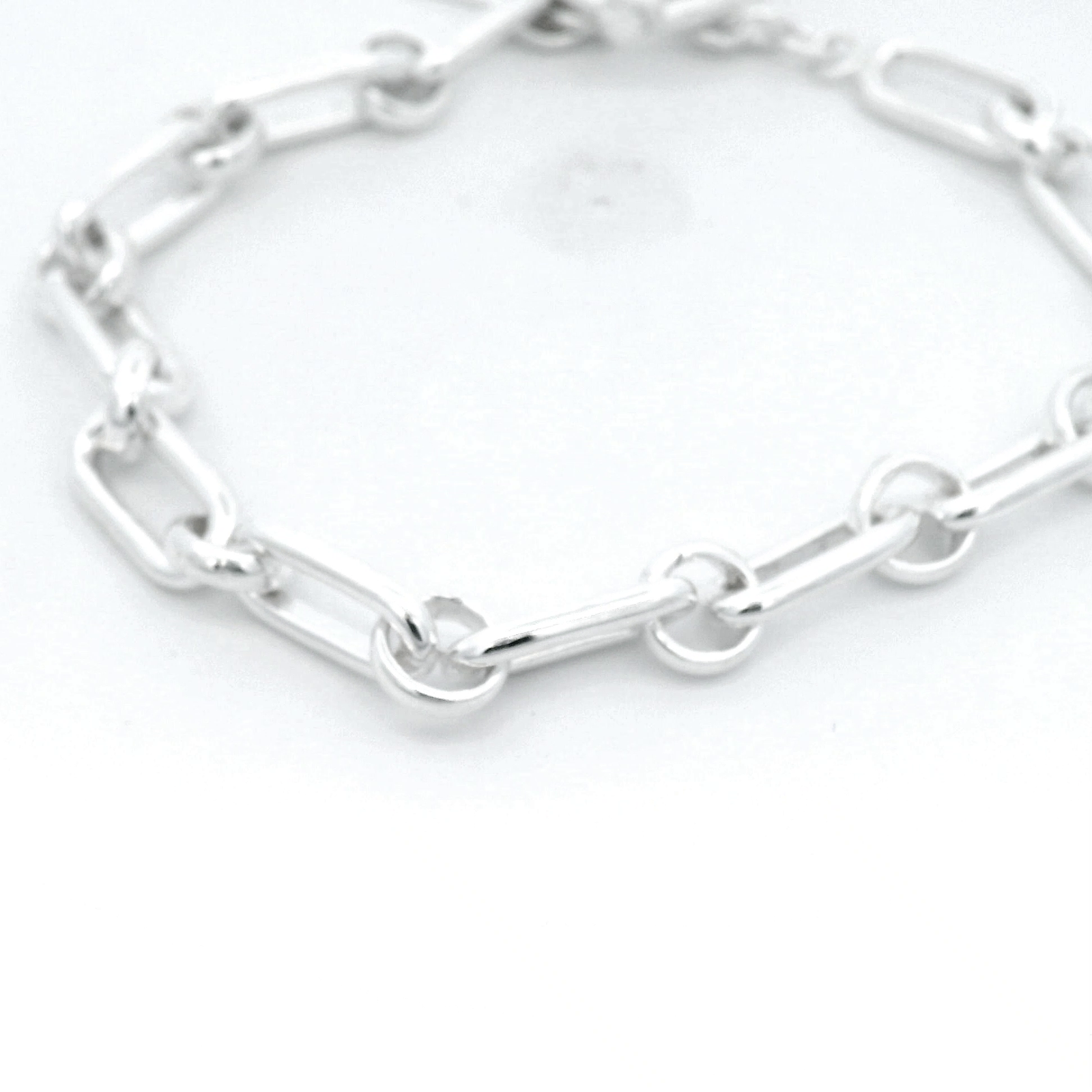 Von Treskow Sterling Silver Alternating Link Belcher Bracelet