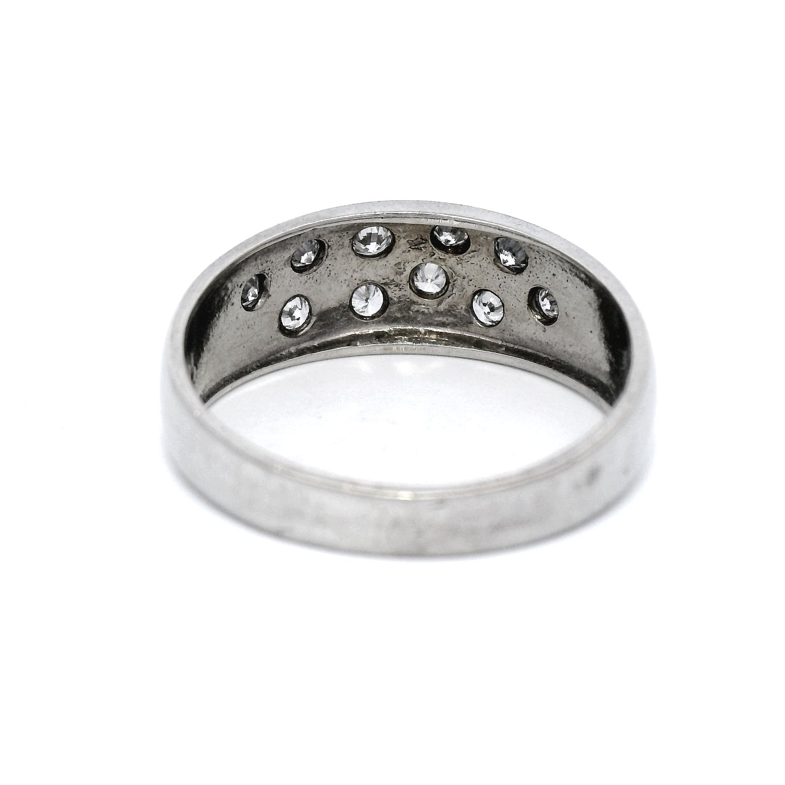 Pressure Set Diamond Slave Ring in White Gold