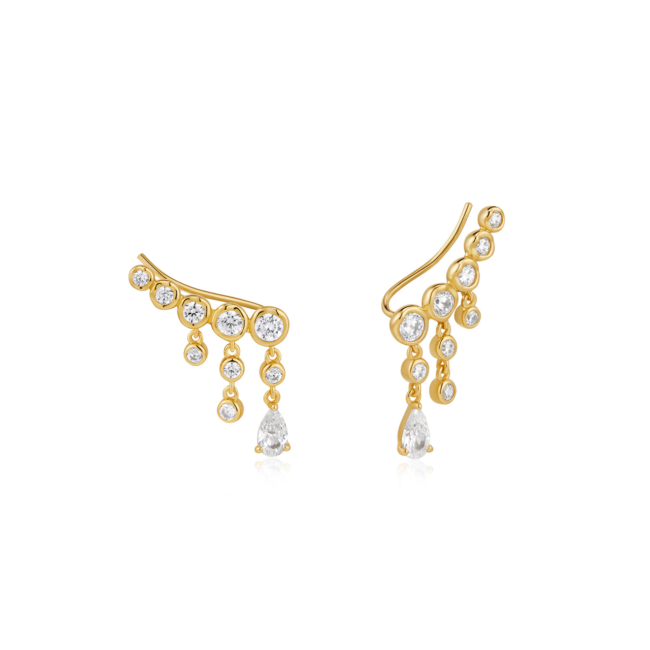 Ania Haie Star Molten Cascade Bar Climbers Earrings