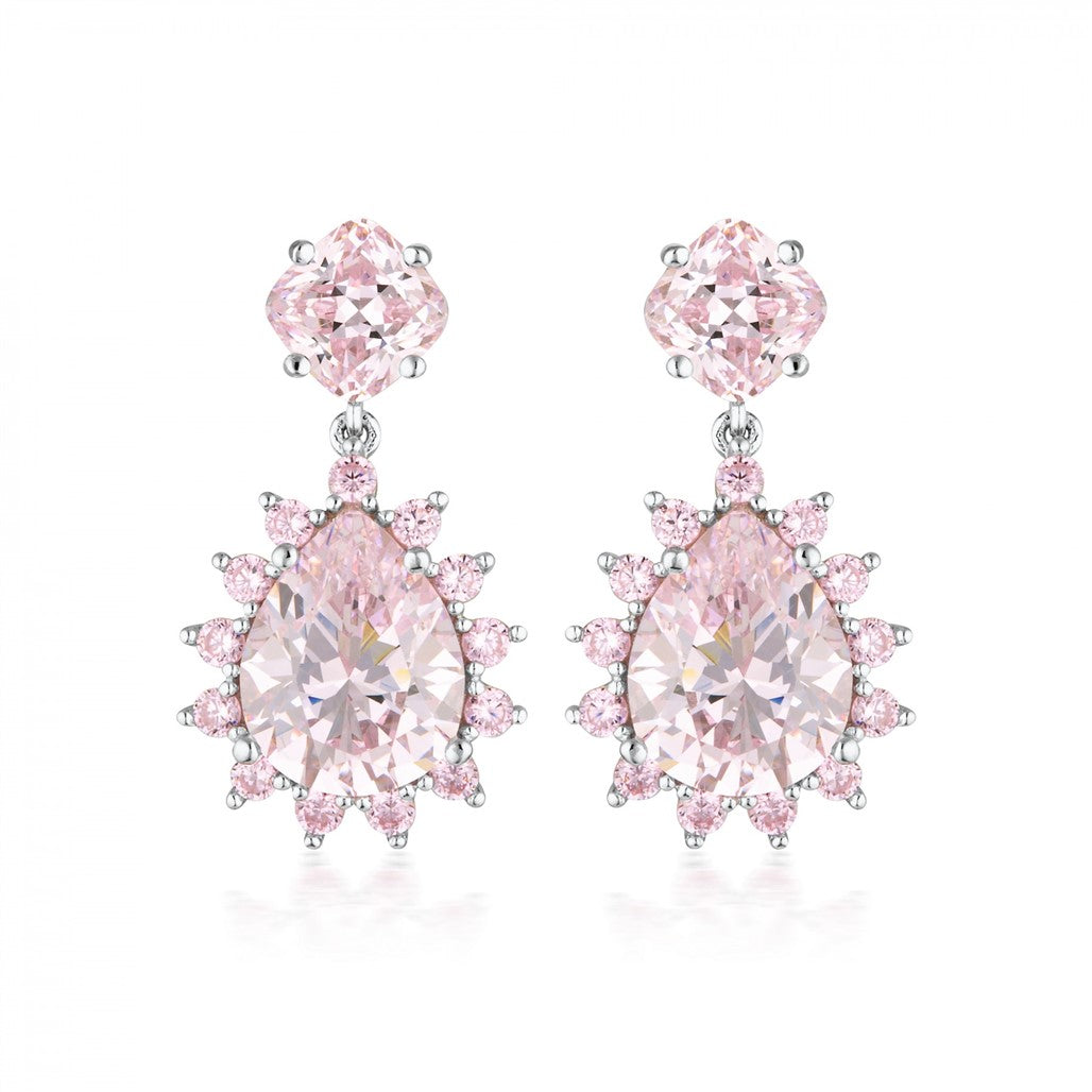 Georgini Luxe Velluto Pink/Silver Earrings