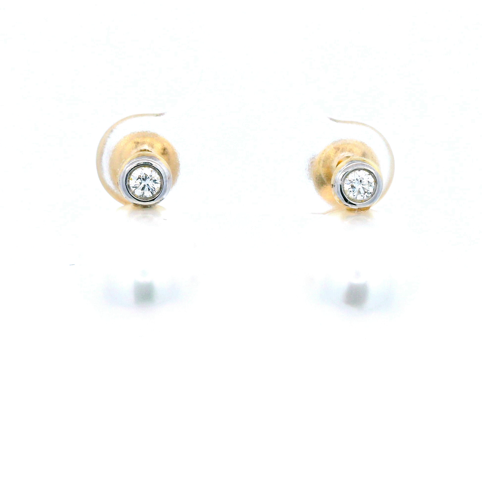 Astral Studs - 18ct YG Broome South Sea Pearl 10mm Diamond Stud 0.12ct