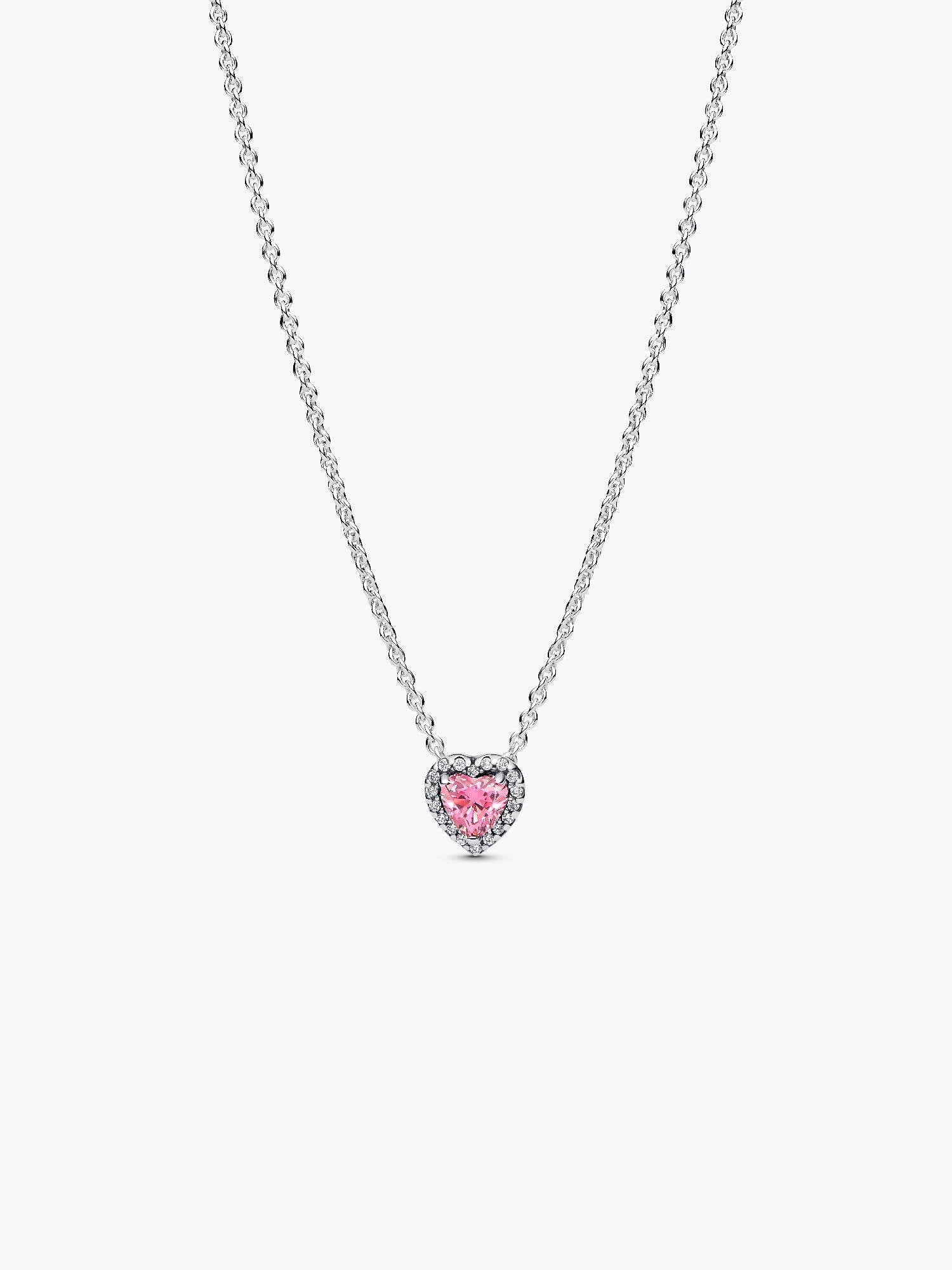 Pandora Pink Elevated Heart Necklace