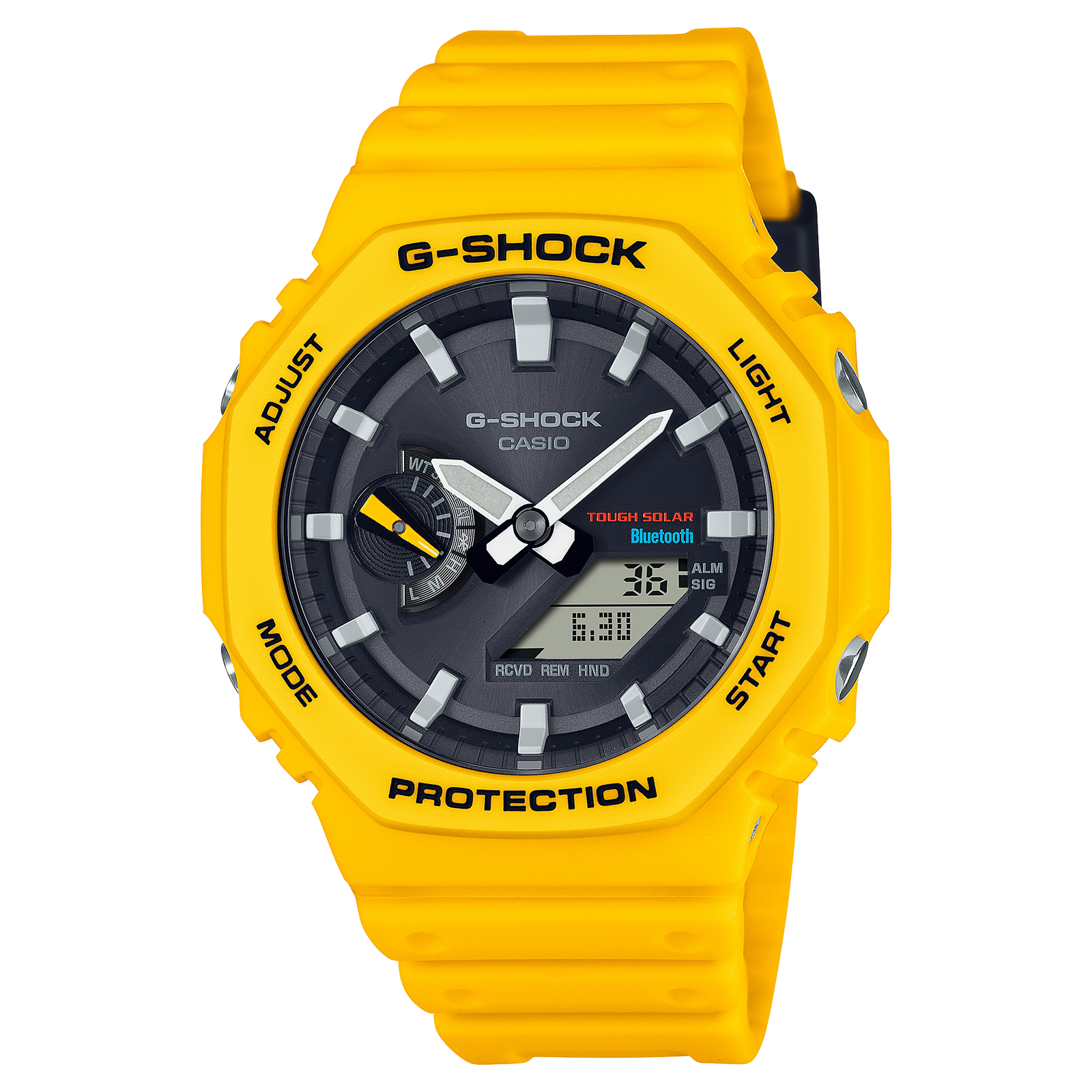 Casio G-Shock Yellow Ana-Digi Mobile Link Bluetooth Watch GA-B2100