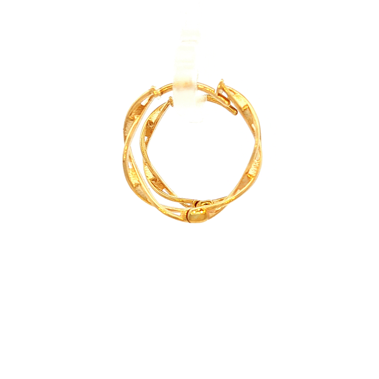 Swirl Plait Huggie Earrings in Yellow Gold