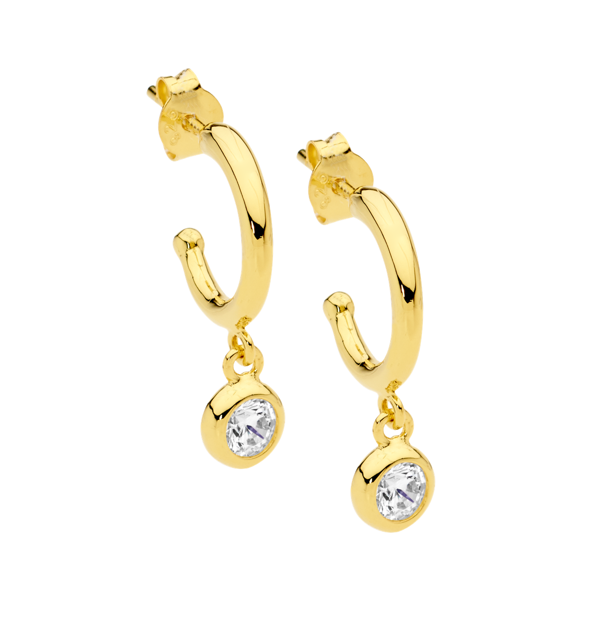 Ellani Gold Drop Hoop Earrings