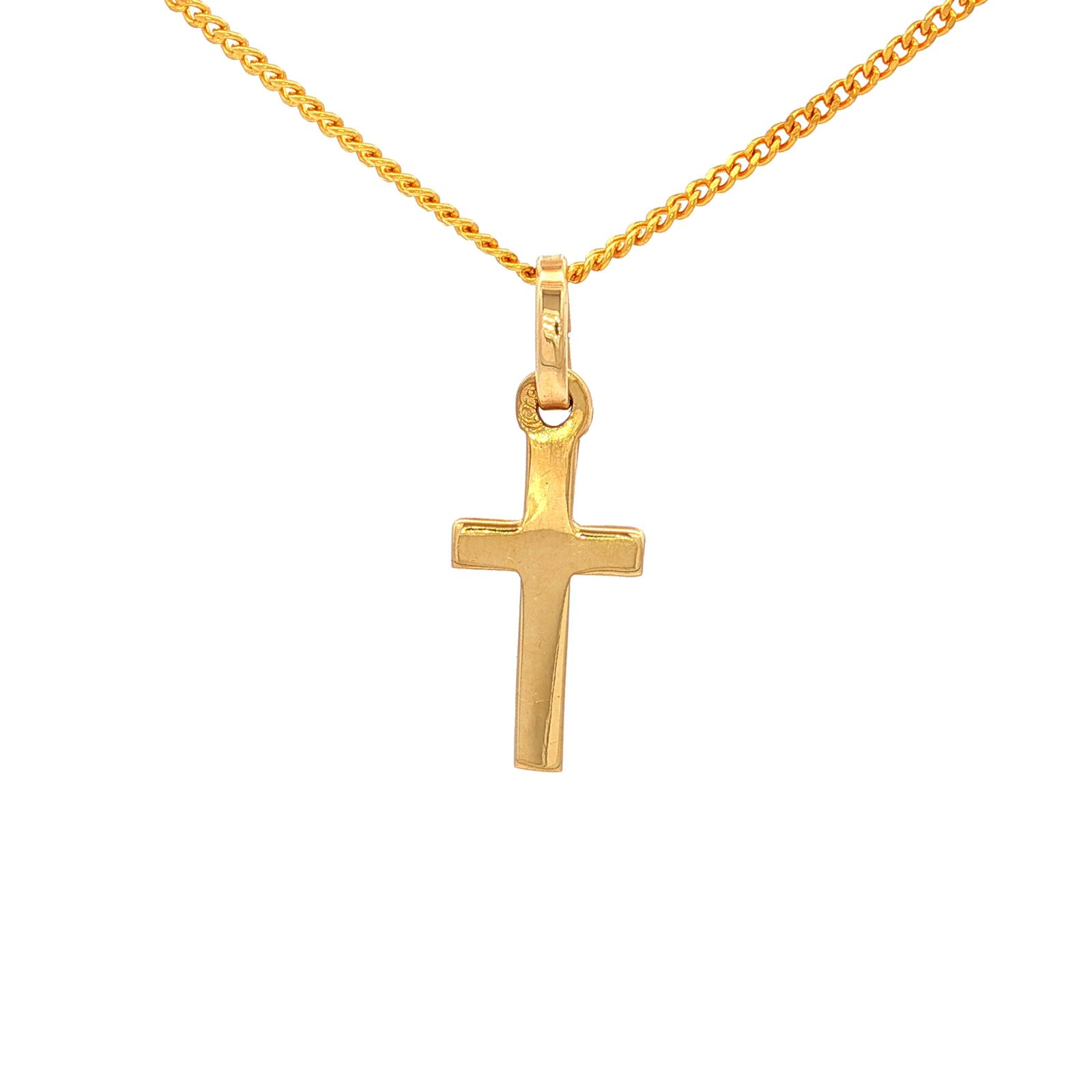 Flat Plain Cross in Yellow Gold