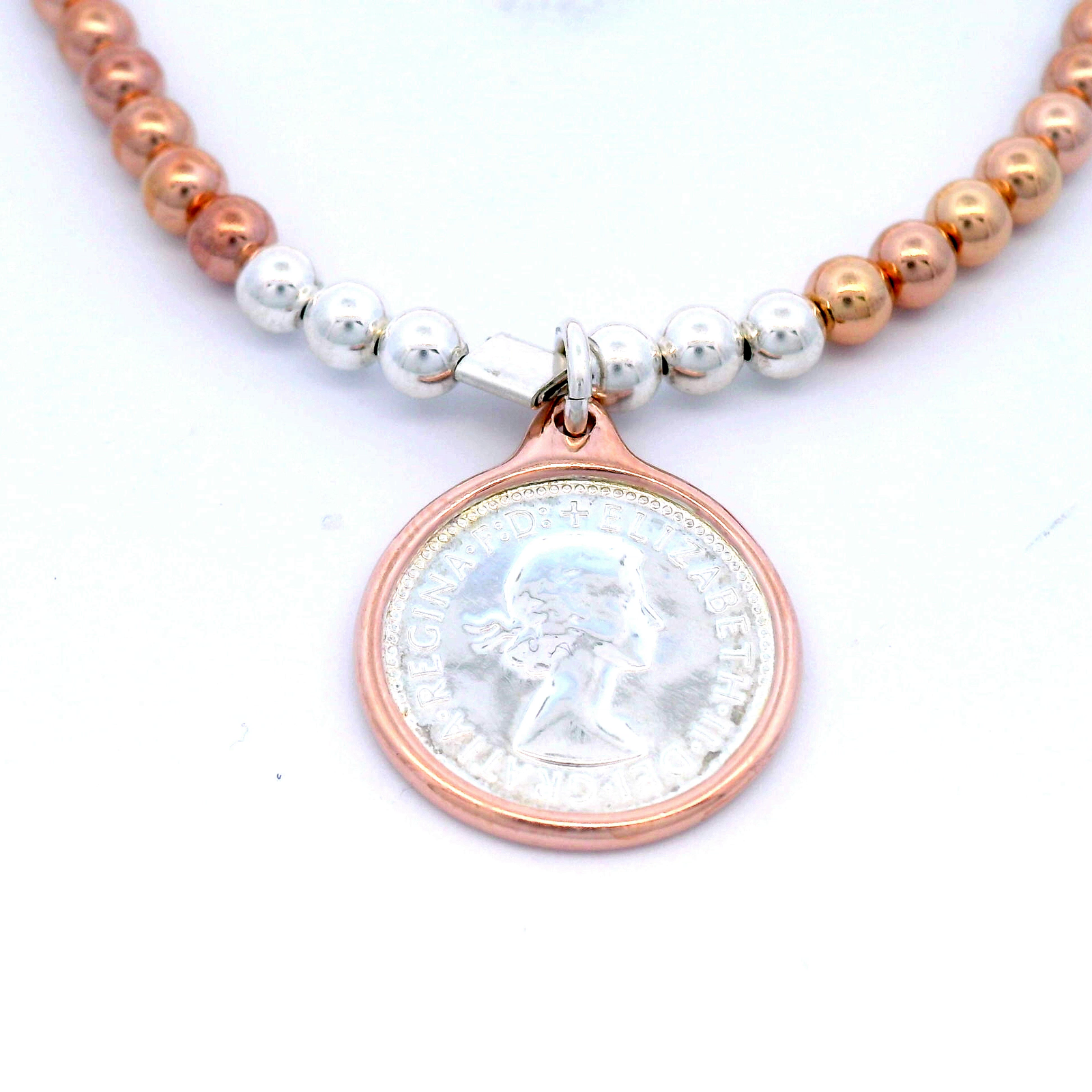 Von Treskow Stretchy Two Tone Threepence Bracelet