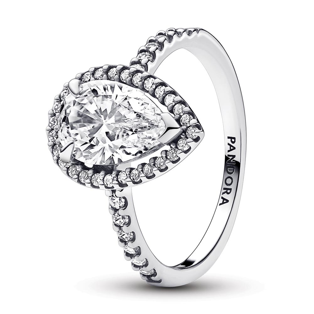 Pandora Sparkling Pear Halo Ring